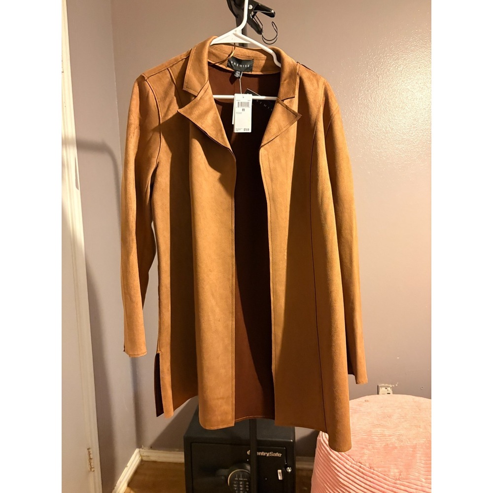 Premise Brown Faux Suede Womenn's Jacket Sz M - NWT